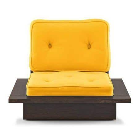 Ankara 1 Seater Wooden Sofa (Matty Yellow)