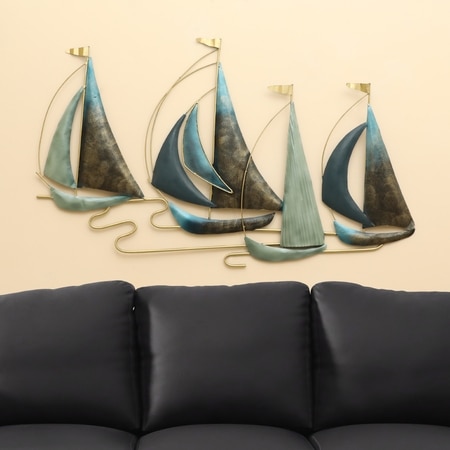 W-Neptune Abstract Metal Wall Decor in Multicolor Set of 1
