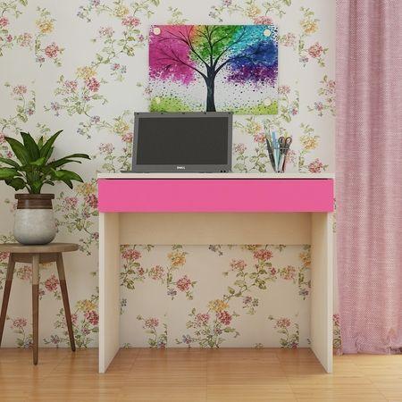 Primera Kids Study Desk with Drawer in Light Woodgrain Finish Barbie Pink Colour