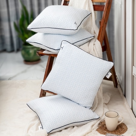 Fibrom 4 Pcs Quilted Back Support Cushions 16 X 16 Inches