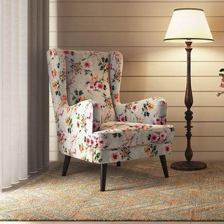Genoa Wing Chair in  Floral Colour