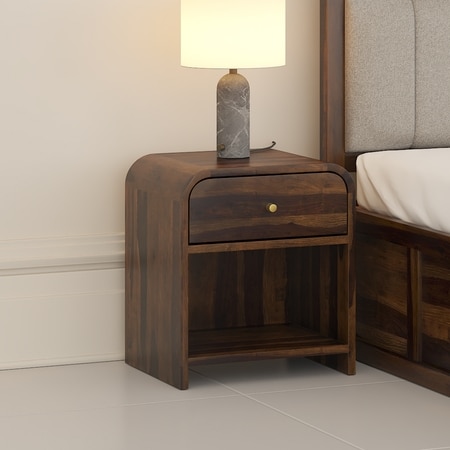 Yashvi Solid wood one Drawer bedside in Provincial Teak