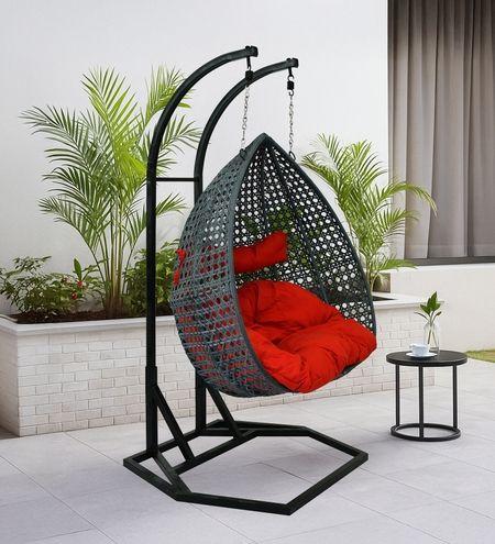 Zermatt Wicker Swing In Grey Color