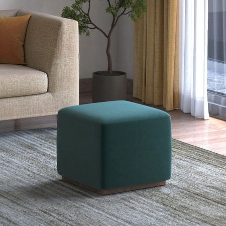 Tetra Ottoman In Blue Fabric