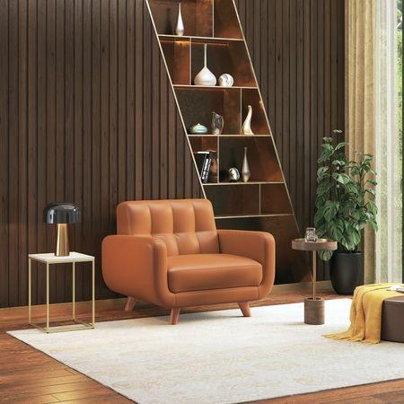 Waverly 1 Seater Leather Sofa in Apricot
