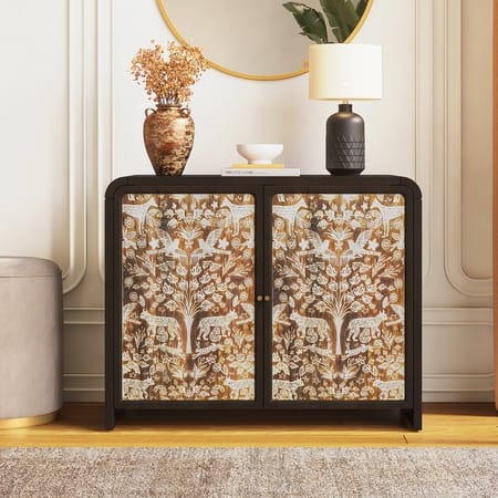 Morii Solidwood Sideboard in Dual Tone Finish