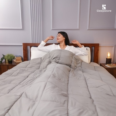 Reversible Comforter Grey and Blue - Queen Size