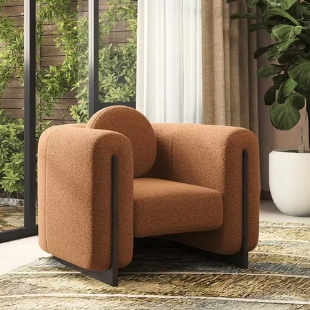 Reno Lounge Chair in Rust Himalaya Boucle Colour