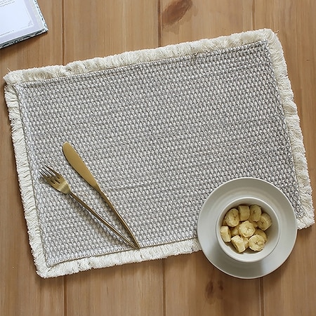 Akasam Set Of 2 Placemats With Grey Colour