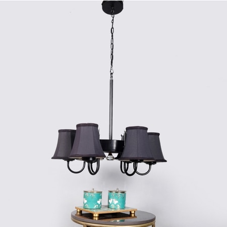 Devansh Dual Black Wallmounted Lamp With Cotton Off-White Shade