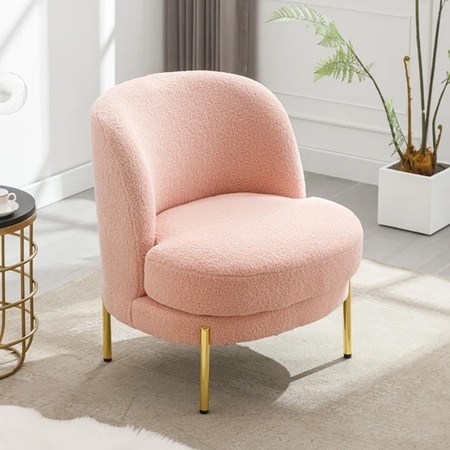 Addaly Solid Wood Accent Chair in Pink Colour