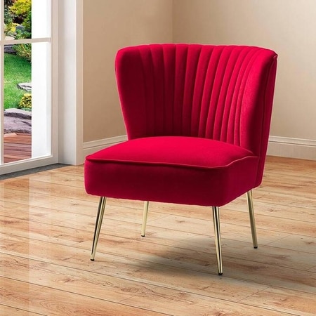 Fission Fabric Accent Chair in Red Colour