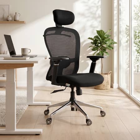 Hector High Back Mesh Office Chair With Hanger in Black Colour