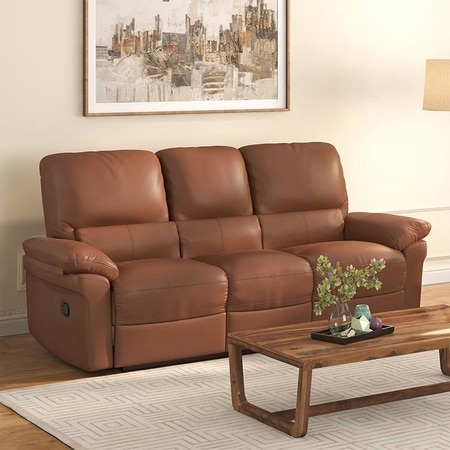 Bernice Three Seater Recliner in Tan Colour