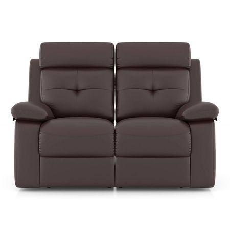Raphael Leatherette Two Seater Manual Recliner in Brown Colour