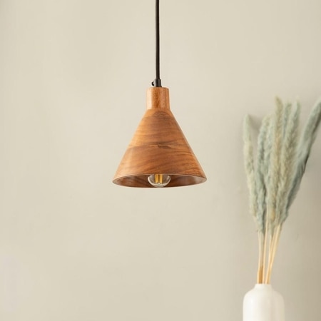 Teak Wood Cased Pendant Light