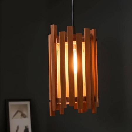 Palisade Brown Solid Wood Single Hanging Light