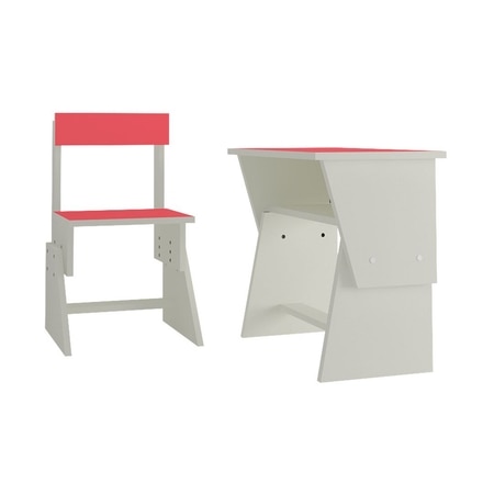 Utopia Extendable Toddler Study Desk and Chair Set in Strawberry Pink Colour