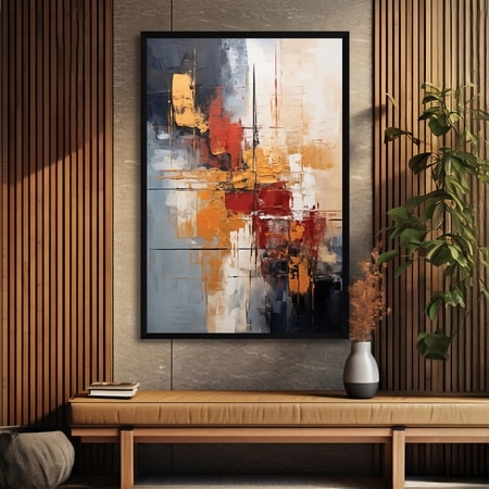 The Castle Decor Modern Abstract Wall Art Framed Painting 20x30 Inch Style 4