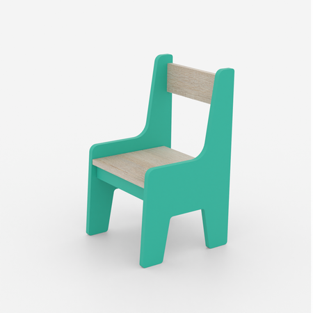 Topolino Engineered Wood Kids Chair in Teal Colour