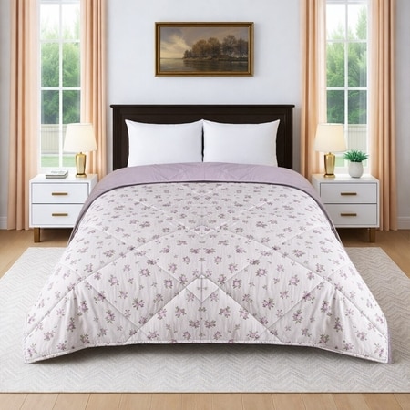 Amy Premium Cotton Comforter Floral Double Bed Reversible 350 Gsm Size 240 X 220 Cms