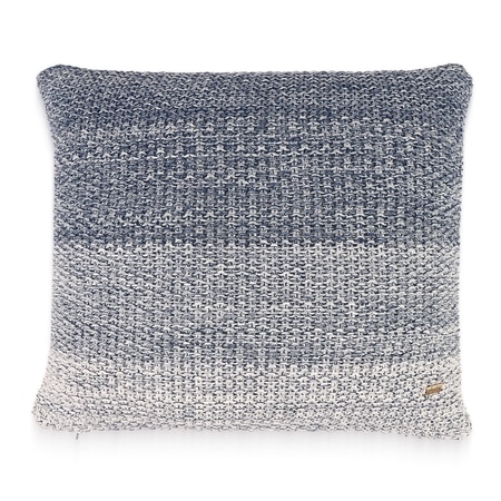 Ombre Moss Knit Blue Grey  And Queen Blue Cushion Cover 18X18 Inches