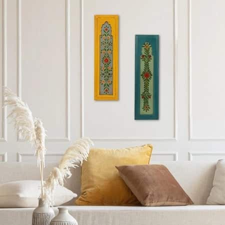 Desert Art MDF Wall Hanging Frame 10 x 21 Inch Set of 3 in Multicolour