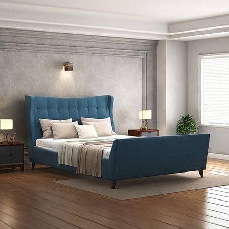 Belize Engineered Wood Queen Size Upholstered Bed In Finish