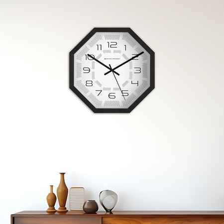 Octagon Wooden Wall Clock with Contemporary Numeric Dial