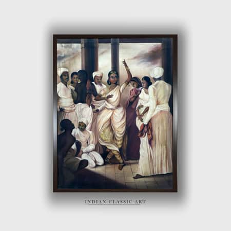 Nautch Girls Earthy Palette Canvas Wall Prints Canvas Wall Prints Set of 1 Multicolor Matte
