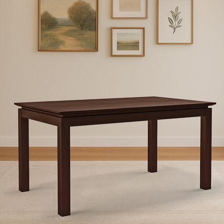 Diner 6 Seater Dining Table In Dark Walnut Finish