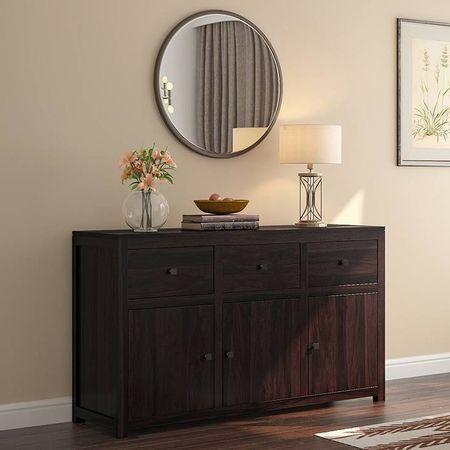 Striado Solid Wood Sideboard in Mahogany Finish