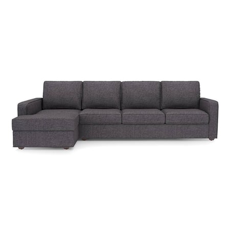 Apollo Compact Sofa (Colour : Smoke, Cushion : Hard, Back Type : High Back, Seating Capacity : Left Aligned 3 Seater + Left Aligned Chaise + Ottoman)
