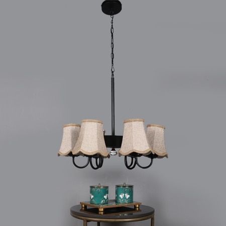 Devansh Dual Gold Metal Wallmounted Lamp With Cotton Gold Metal Shade