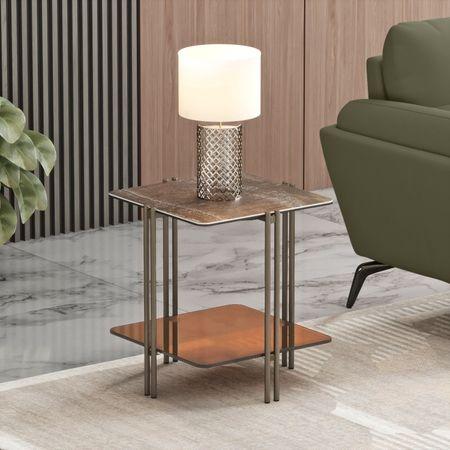 Paloma Marble Side Table in Jupiter Rust Spanish Ceramic Finish