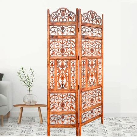 Jolanta Solid Wood 4 Panel Room Divider