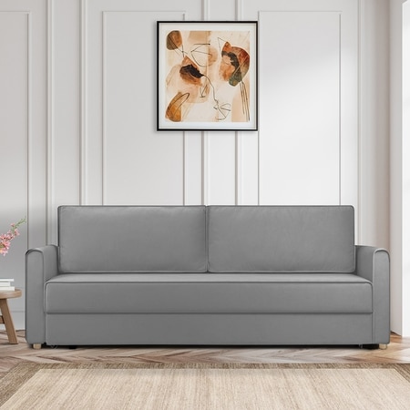 Flycon 3 Seater Pull Out Sofa cum Bed  in Grey Colour