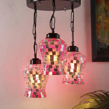 Corey Multicolour Glass Cluster Hanging Light