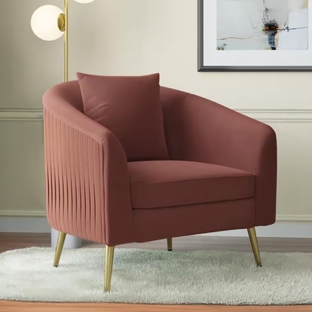 Aiden Lounge Chair in Dark Rouge Velvet Colour