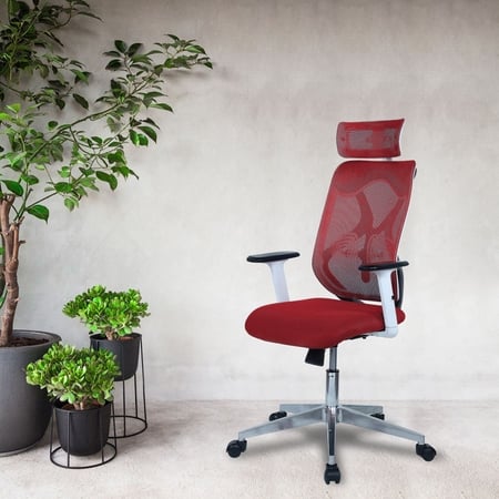 Wiweangs High Back Ergonomic Chair in Red Colour