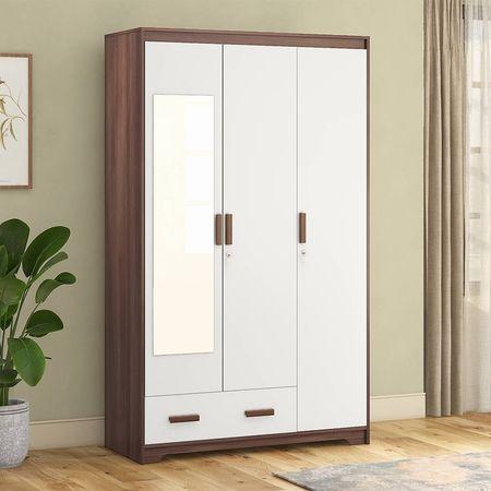Miller 3 Door Wardrobe With Mirror in Two Tone Finish