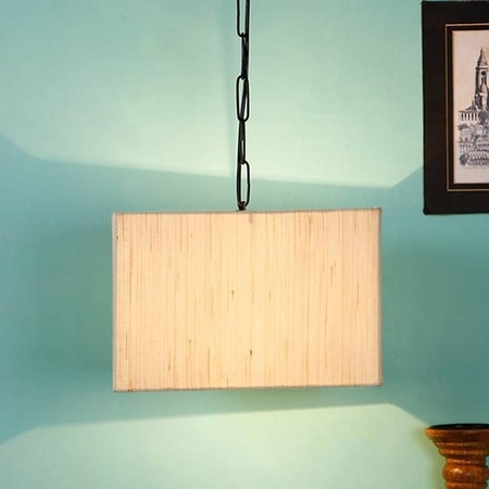 Bo Off-White Fabric Hanging Light
