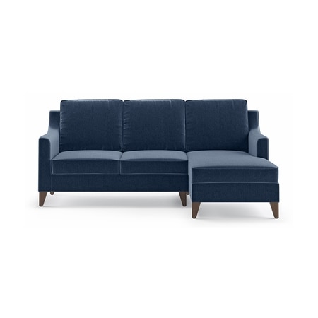 Abbey Sectional Sofa (Colour : Lapis Blue, Cushion : Soft, Seater : Right Aligned 2 Seater + Right Aligned Chaise)