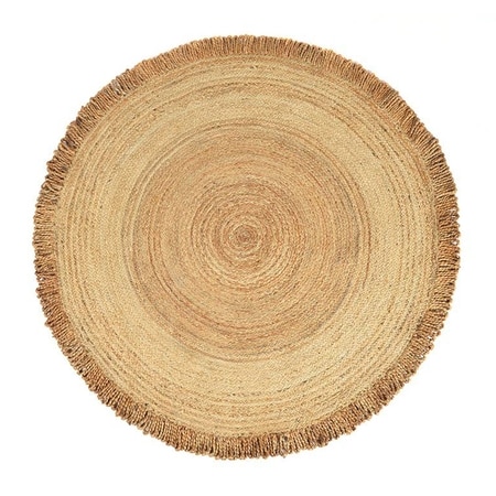 Hand Braided Jute Rug With Fringes