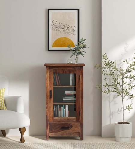 Siena Sheesham Wood Book Case in Provincial Teak Finish