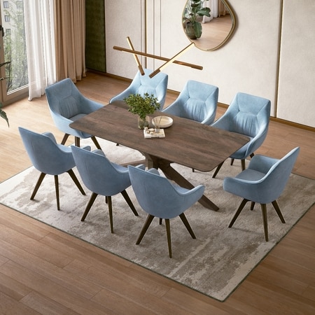 Anderson Solid Wood 8-Seater Dining Table With Wella Dining Chair