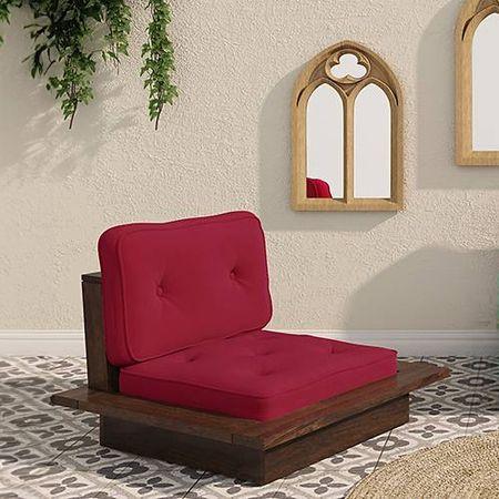 Ankara 1 Seater Wooden Sofa (Raspberry)