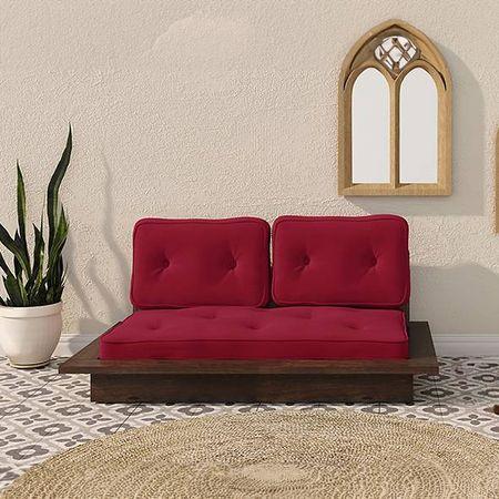 Ankara 2 Seater Wooden Sofa (Raspberry)