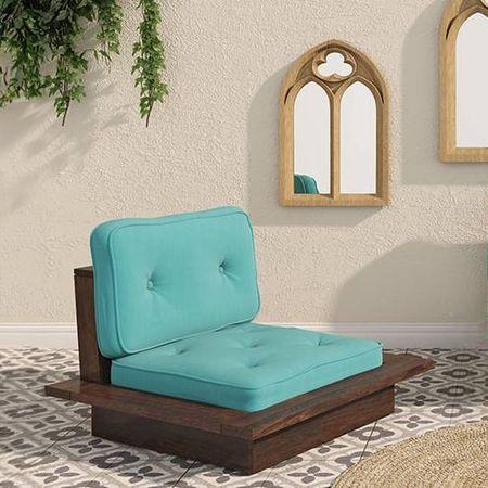 Ankara 1 Seater Wooden Sofa (Teal Blue)
