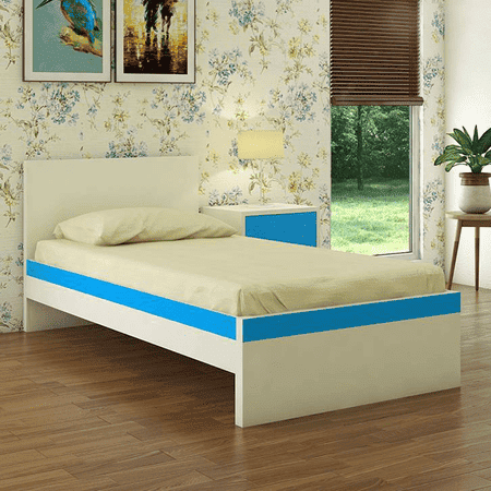 Riga Engineered Wood Bed in Azure Blue Colour